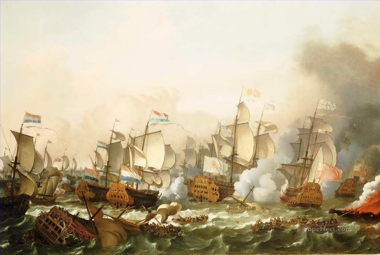 Ludolf Bakhuizen La batalla de Barfleur 1692 Guerra marítima Pintura al óleo